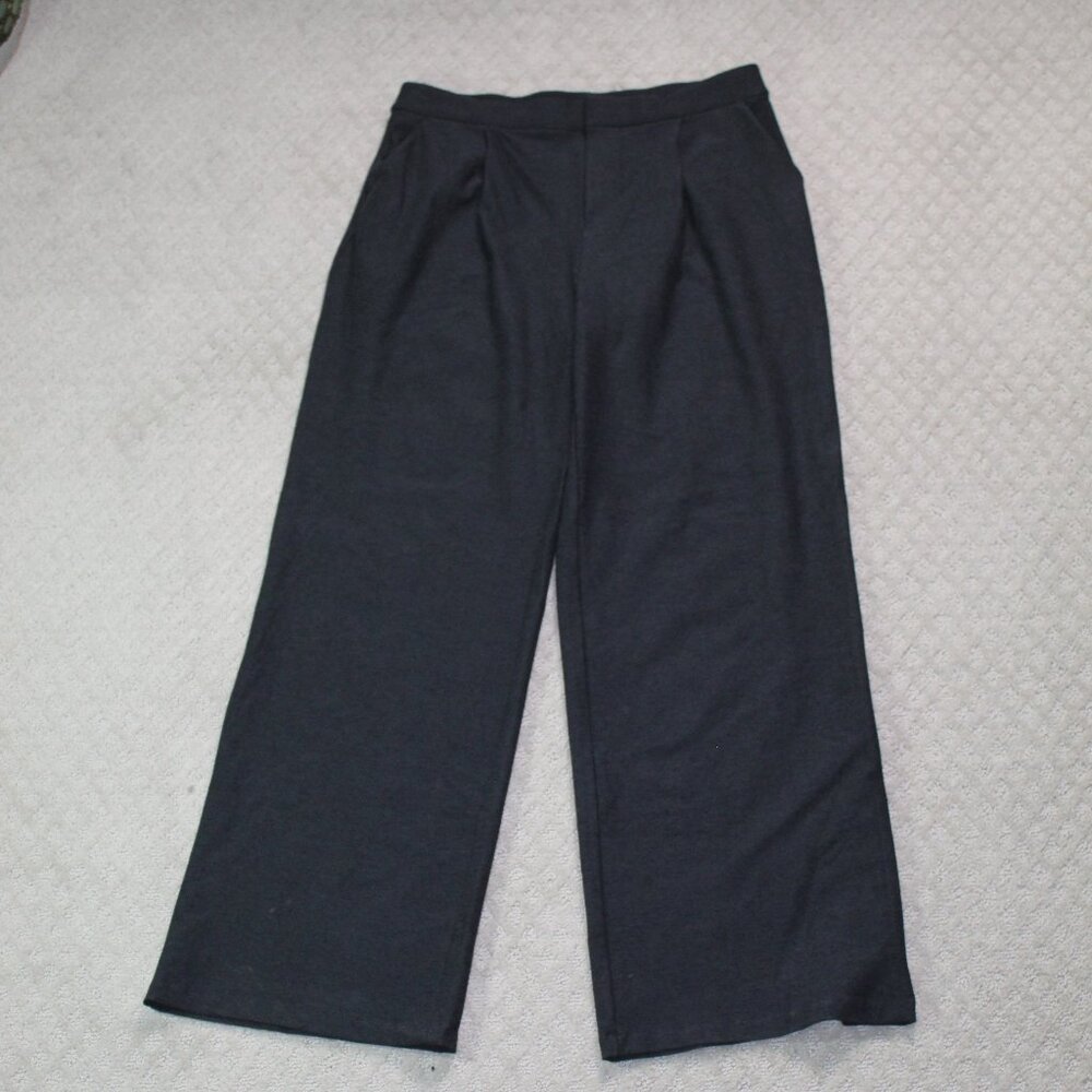 Vuori Women's 12 / 32 Black High Rise Wide Leg Ponte Stretch Pants